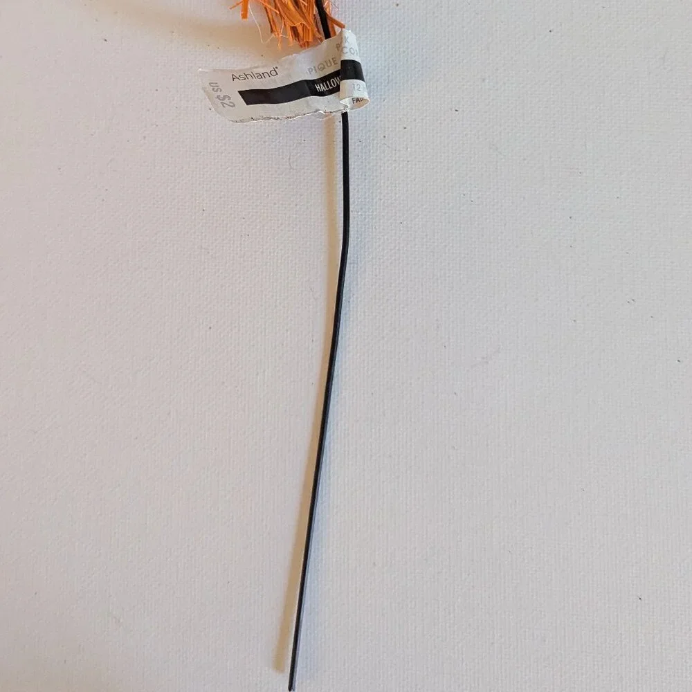 NWT Spooky Witch Orange Straw Halloween Floral Pick Hat Broom Ashland Decoration